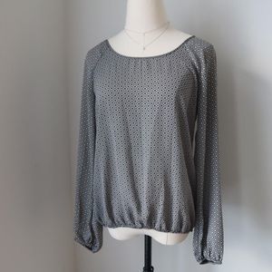 Max Studio Floral Geometric Long Sleeve Blouse